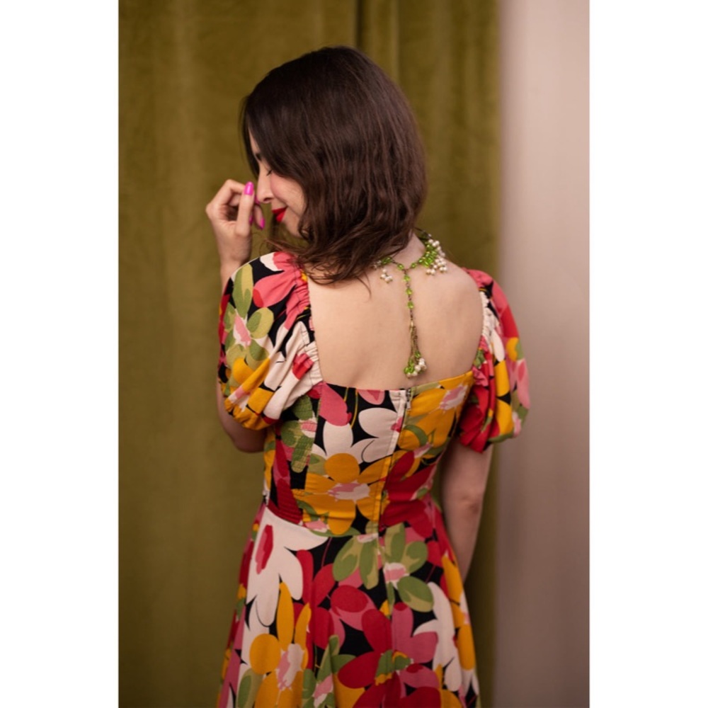 Puff Sleeve L’amour Dress - Flower Power - Picture 7 of 12